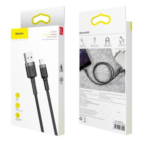 Baseus Cafule Cable | Mocny kabel USB - Lightning do iPhone 6 7 8 X 2.4A 1m 
