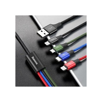 Baseus Fast 4-in-1 | Kabel 4w1 USB - 2x Lightning (iPhone) + Micro + Type-C 3.5A 1.2m 