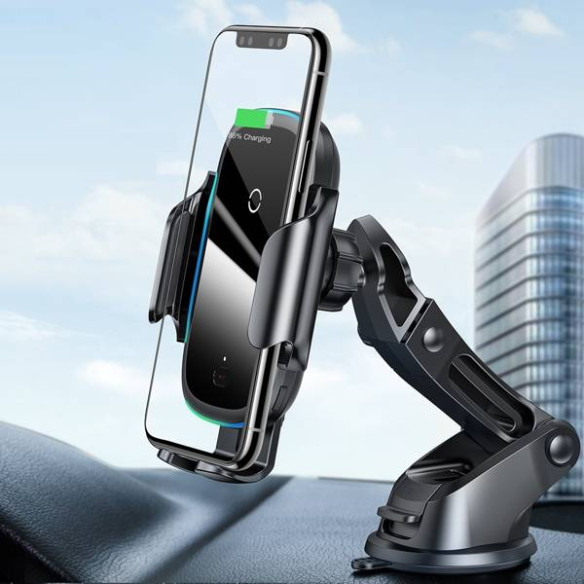 Baseus Light Electric Holder | Uchwyt z ładowaniem bezprzewodowym 15W na kokpit, kratkę nawiewu lub szybę 