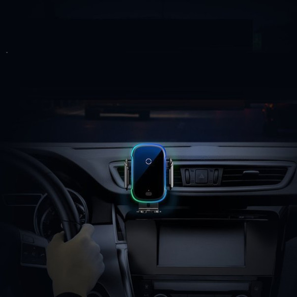 Baseus Light Electric Holder | Uchwyt z ładowaniem bezprzewodowym 15W na kokpit, kratkę nawiewu lub szybę 