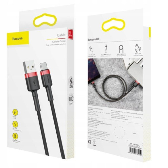 Baseus Cafule | Kabel USB - USB-C Type-C Quick Charge 3.0 1m 3A 