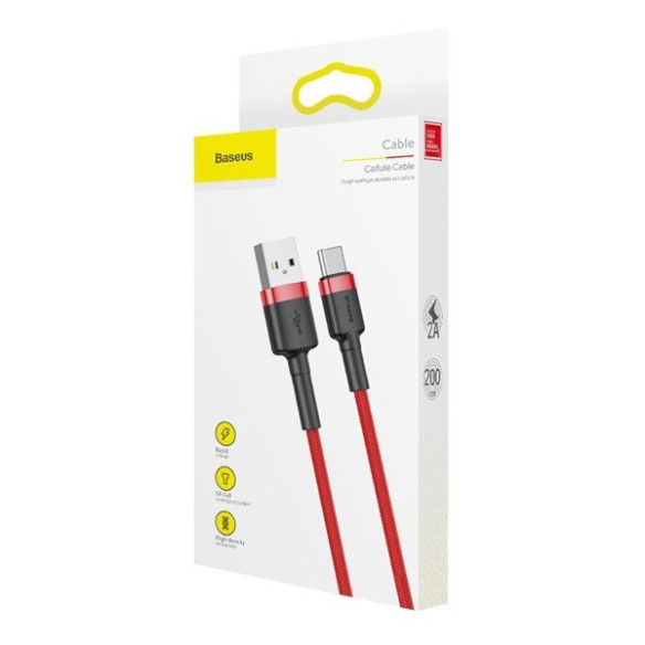 Baseus Cafule Cable | Kabel nylonowy USB USB-C Type-C Quick Charge 3.0 2A 200cm