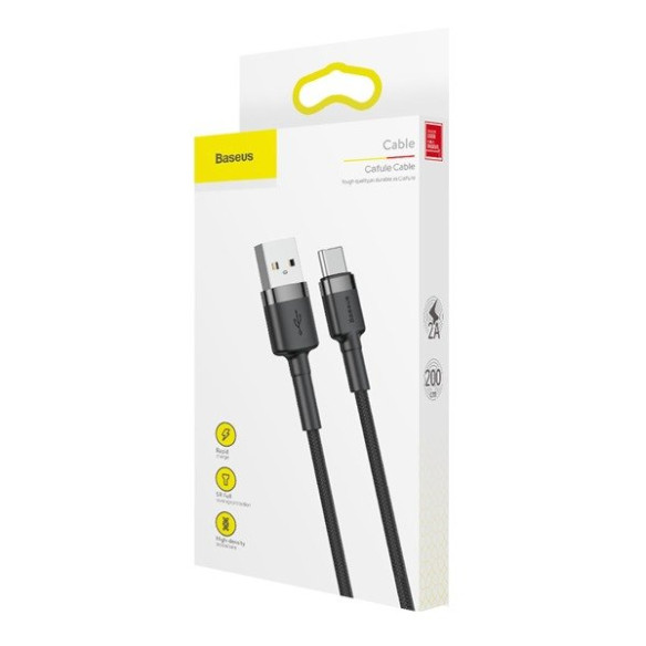 Baseus Cafule Cable | Kabel nylonowy USB USB-C Type-C Quick Charge 3.0 2A 200cm 