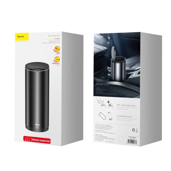 Baseus Gentleman Style | Kompaktowy kosz na śmieci samochodowy 500ml organizer + worki