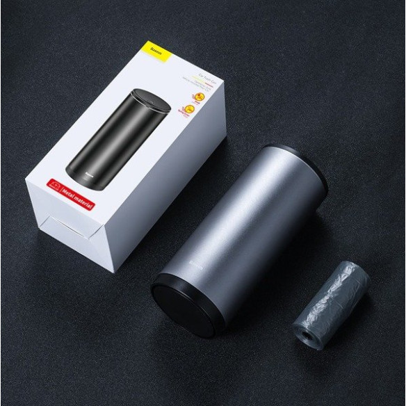 Baseus Gentleman Style | Kompaktowy kosz na śmieci samochodowy 500ml organizer + worki