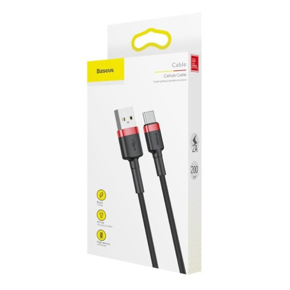 Baseus Cafule Cable | Kabel nylonowy USB USB-C Type-C Quick Charge 3.0 2A 200cm