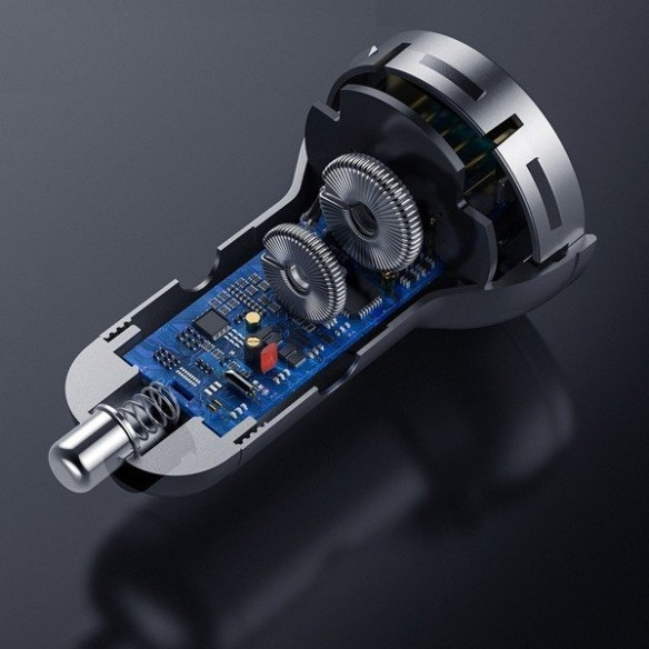 Baseus Digital Display | Ładowarka samochodowa 2xUSB 4.8A 24W 
