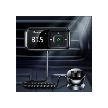 Baseus T typed S-16 | Transmiter FM AUX Ładowarka samochodowa 2x USB  CCTM-E01 / CCMT000201