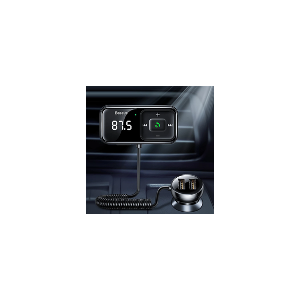 Baseus T typed S-16 | Transmiter FM AUX Ładowarka samochodowa 2x USB  CCTM-E01 / CCMT000201