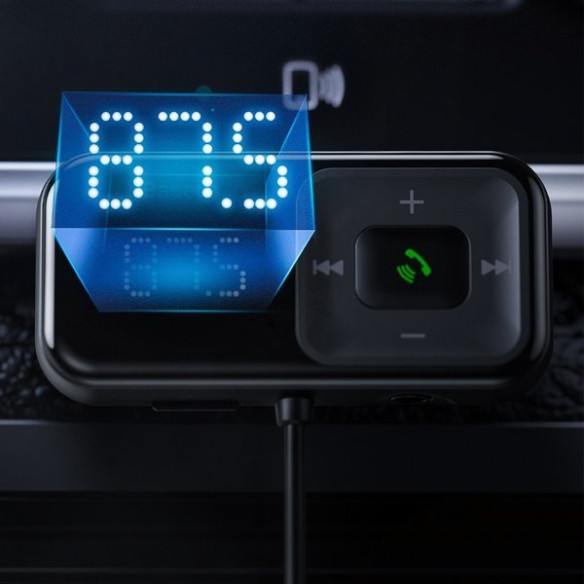 Baseus T typed S-16 | Transmiter FM AUX Ładowarka samochodowa 2x USB  CCTM-E01 / CCMT000201