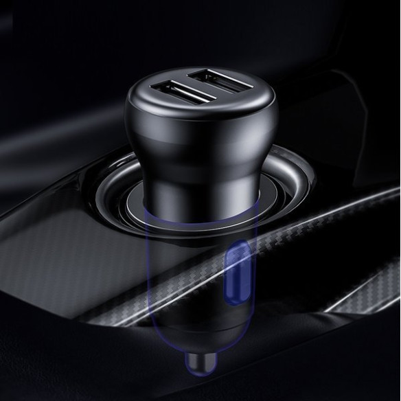 Baseus T typed S-16 | Transmiter FM AUX Ładowarka samochodowa 2x USB  CCTM-E01 / CCMT000201