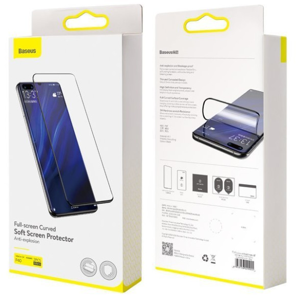 Baseus SGHWP40-KR01 | Folia ochronna na cały ekran do Huawei P40 2 sztuki EOL