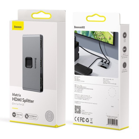 Baseus Matrix | Switch dwukierunkowy rozdzielacz HDMI Full HD 4K