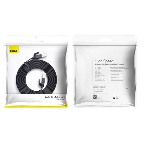 Baseus RJ45 Gigabit Network Flat | Kabel sieciowy LAN Ethernet  CAT6 RJ45 3m