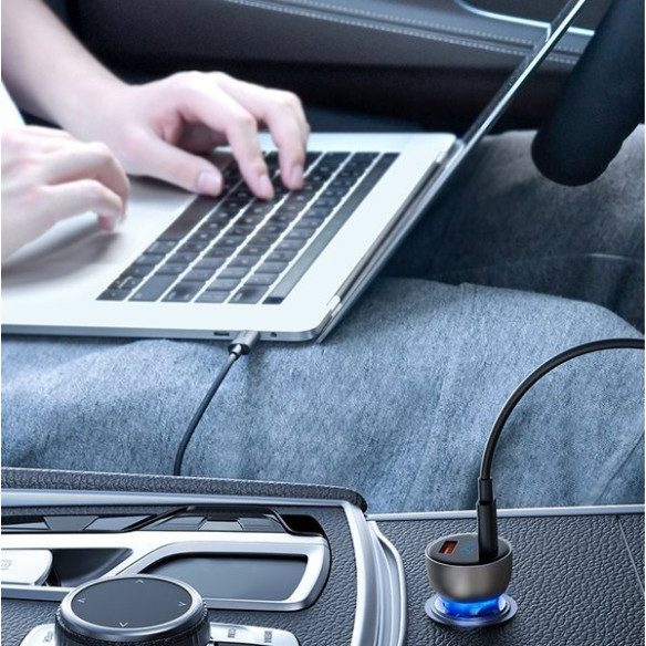 Baseus Particular | Ładowarka samochodowa 65W Quick Charge 4.0+ Power Delivery 3.0 Huawei SCP 5A 2xUSB 