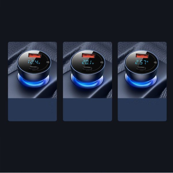 Baseus Particular | Ładowarka samochodowa 65W Quick Charge 4.0+ Power Delivery 3.0 Huawei SCP 5A 2xUSB 