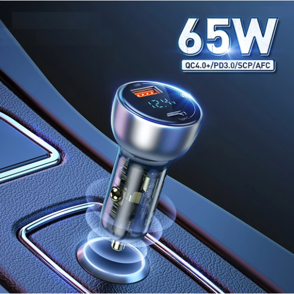 Baseus Particular | Zestaw Ładowarka samochodowa 65W QC 4.0+ PD 3.0 Huawei SCP 5A + kabel USB-C 