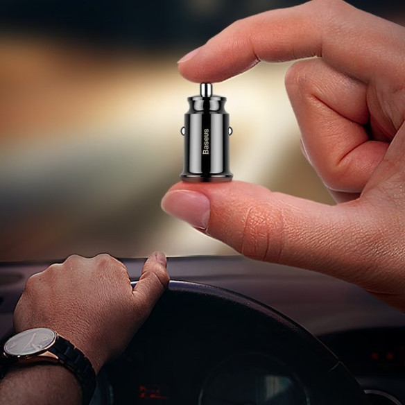 Baseus Grain | Ładowarka samochodowa 2x USB-A 3.1A 