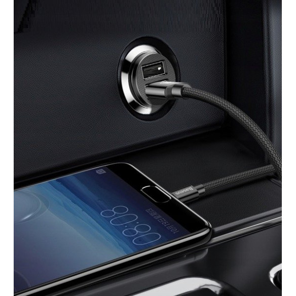 Baseus Grain | Ładowarka samochodowa 2x USB-A 3.1A 
