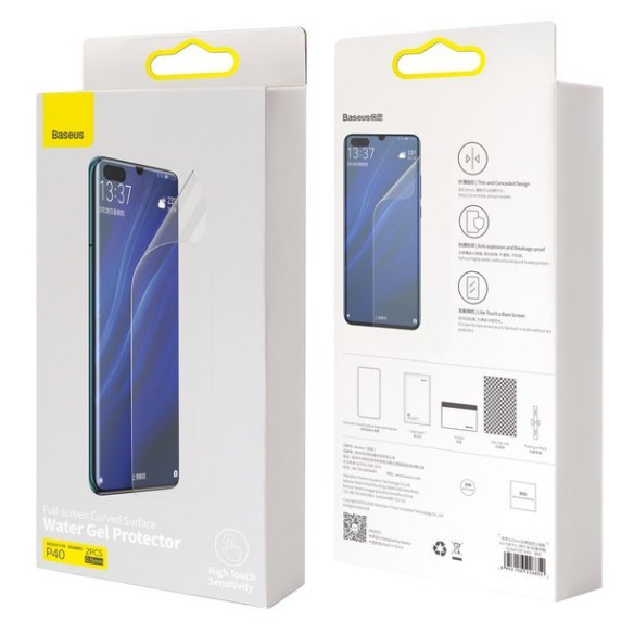 Baseus SGHWP40-SA02 | Folia ochronna hydrożelowa mocna do Huawei P40 2 sztuki EOL