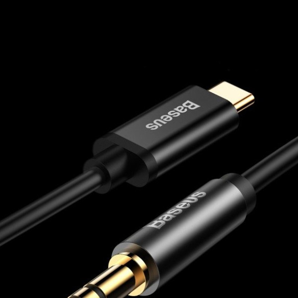 Baseus Yiven M01 | Pozłacany kabel audio AUX przejściówka z Type-C USB-C do Mini Jack 3.5 120cm 