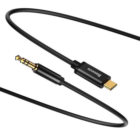 Baseus Yiven M01 | Pozłacany kabel audio AUX przejściówka z Type-C USB-C do Mini Jack 3.5 120cm 