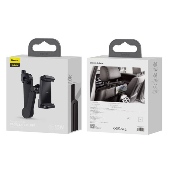 Baseus Energy Storage | Uchwyt samochodowy do telefonu na zagłówek z ładowaniem indukcyjnym Qi 15W EOL