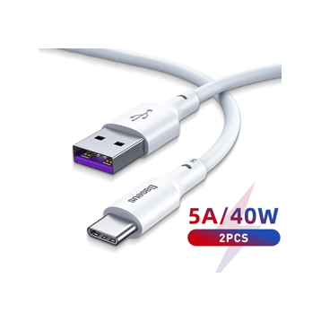 Baseus Simple Wisdom | Kabel USB - USB-C 5A 40W Huawei SCP QC 3.0 2szt