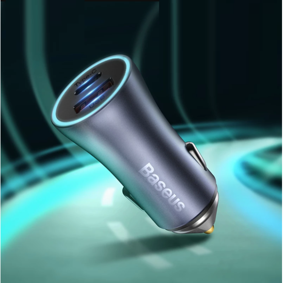 Baseus Golden Pro | Ładowarka samochodowa USB USB-C Power Delivery QC 4.0 40W