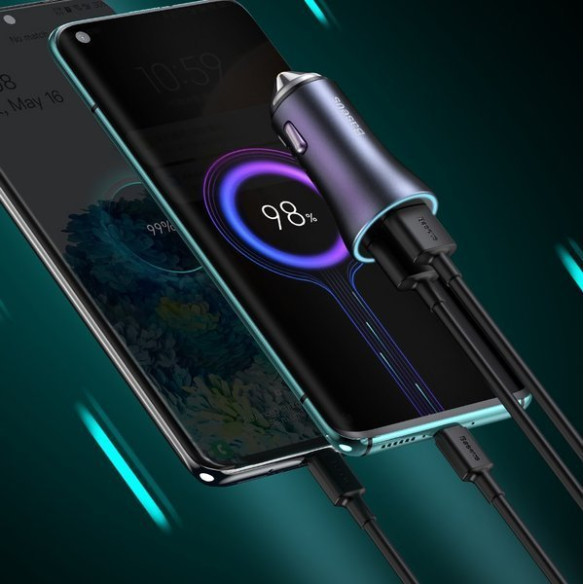 Baseus Golden Pro | Ładowarka samochodowa USB USB-C Power Delivery QC 4.0 40W