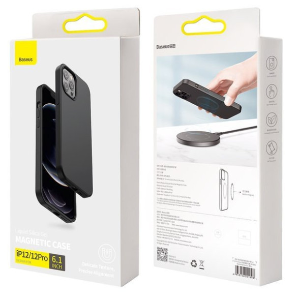 Baseus Liquid Silica Magnetic Case | Etui magnetyczne Mag Case obudowa do iPhone 12 / 12 Pro 6.1'' *EOL