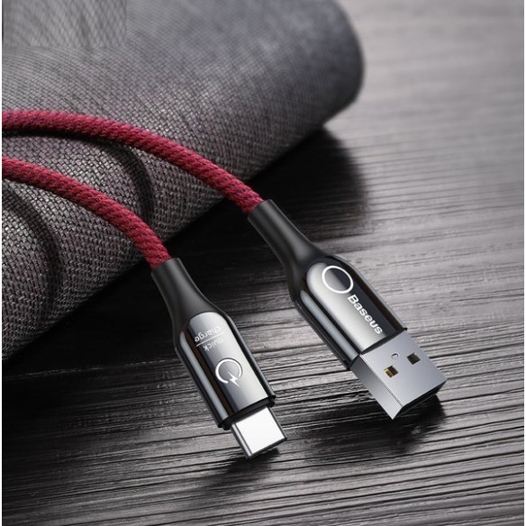Baseus C-Shaped Light |  Kabel USB - Type-C USB-C 3A Quick Charge 3.0 100cm z diodą LED EOL