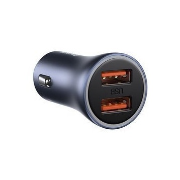 Baseus Golden Contactor Pro | Ładowarka samochodowa 2x USB Huawei FCP QC 3.0 Samsung AFC 40W