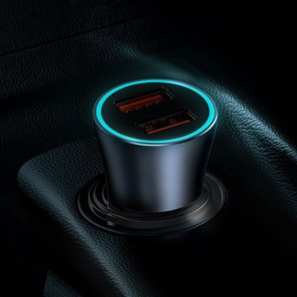 Baseus Golden Contactor Pro | Ładowarka samochodowa 2x USB Huawei FCP QC 3.0 Samsung AFC 40W