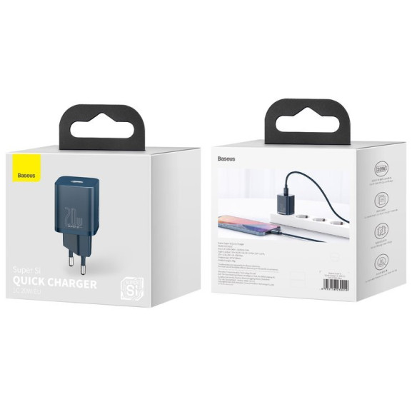 Baseus Super Si | Ładowarka sieciowa zasilacz USB-C Type-C 20W Power Delivery