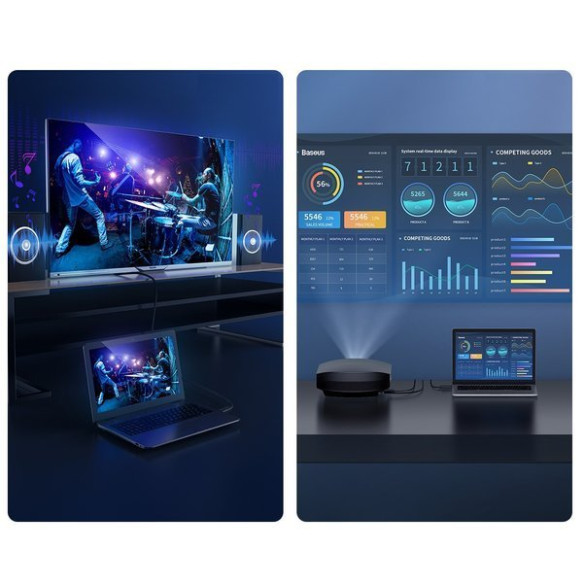 Baseus High Definition | Kabel przewód HDMI - HDMI 2.0 4K30Hz HD 18Gbps 5m