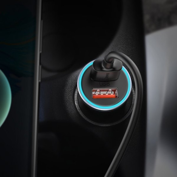 Baseus Golden Pro | Zestaw szybka ładowarka samochodowa 2xUSB 40W + kabel USB - Type-C 1m