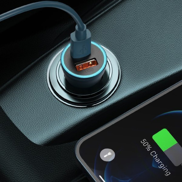 Baseus Golden Pro | Zestaw szybka ładowarka samochodowa 2xUSB 40W + kabel USB - Type-C 1m