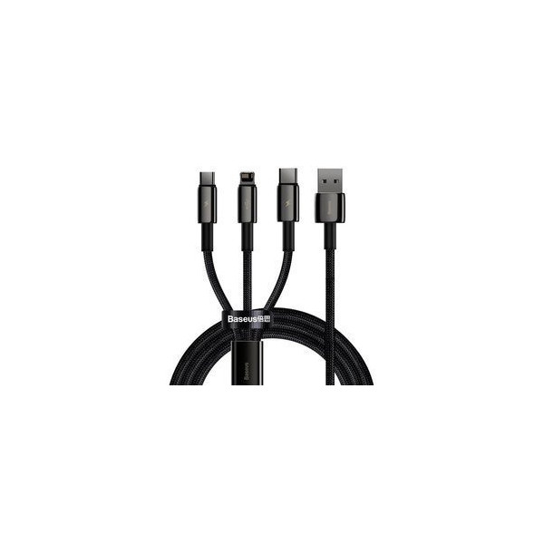 Baseus Thungsten Gold | Kabel 3w1 USB - Micro USB-C Lightning do iPhone 3.5A 