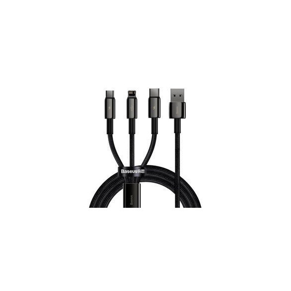 Baseus Thungsten Gold | Kabel 3w1 USB - Micro USB-C Lightning do iPhone 3.5A 