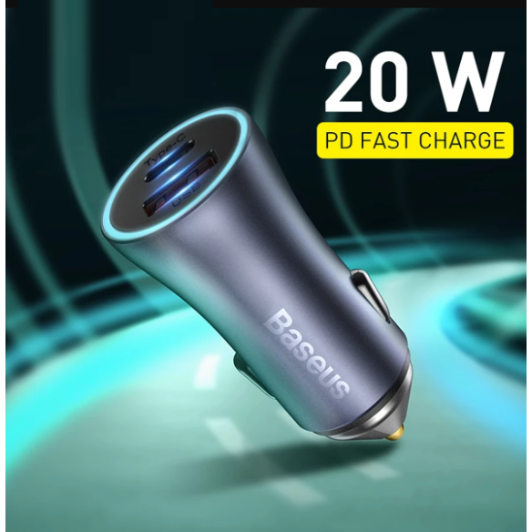 Baseus Golden Contactor Pro | Ładowarka samochodowa USB USB-C 40W PD QC 4.0 Samsung AFC Huawei FCP + kabel USB - USB-C