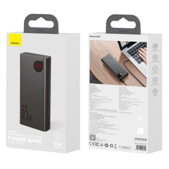 Baseus Adaman 65W | Power Bank USB USB-C 65W QC 4.0 PD Huawei SCP 5A Samsung AFC