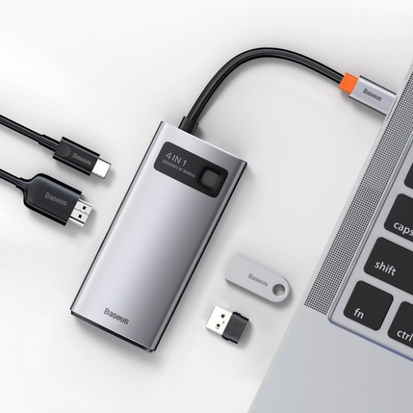 Baseus Metal Gleam Series | Adapter HUB USB-C - HDMI 4K USB2.0 USB3.0 USB-C PD 100W