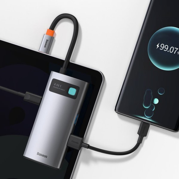 Baseus Metal Gleam Series | Adapter HUB USB-C - HDMI 4K USB2.0 USB3.0 USB-C PD 100W