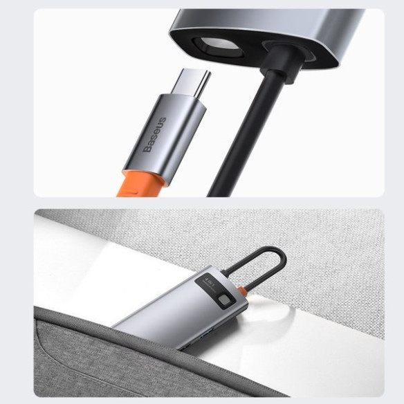 Baseus Metal Gleam Series | Adapter HUB USB-C - HDMI 4K USB2.0 USB3.0 USB-C PD 100W
