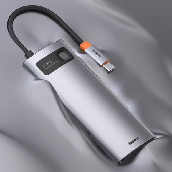 Baseus Metal Gleam Series 5-in-1 | Adapter HUB USB-C - HDMI 4K 3x USB3.0 USB-C PD 100W