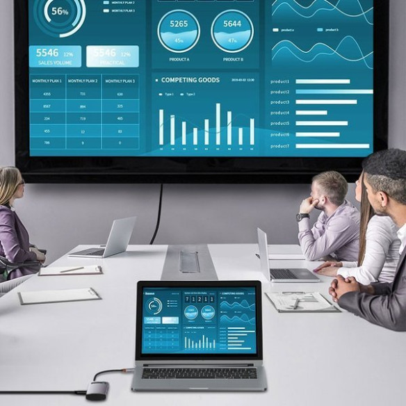 Baseus Metal Gleam Series 5-in-1 | Adapter HUB USB-C - HDMI 4K 3x USB3.0 USB-C PD 100W