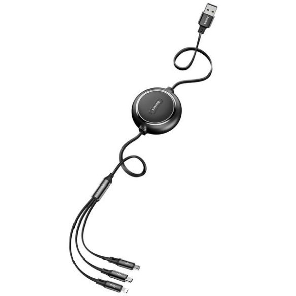 Baseus Golden Loop | Kabel 3w1 USB - Lightning Micro USB USB-C z regulacją długości