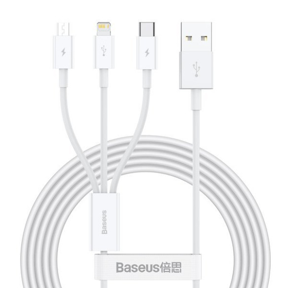 Baseus Superior | Kabel 3w1 USB - USB-C Micro Lightning 3,5A 