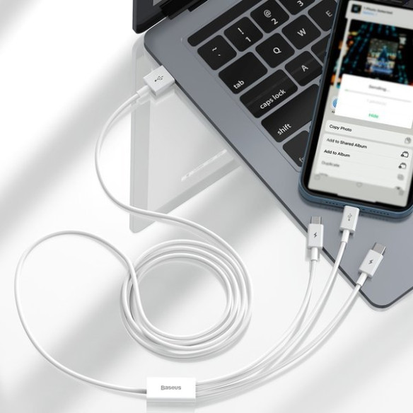 Baseus Superior | Kabel 3w1 USB - USB-C Micro Lightning 3,5A 